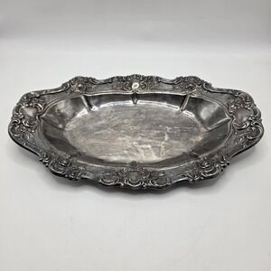 Vintage‎ Towle Silverplate Embossed Oval Serving Tray Platter